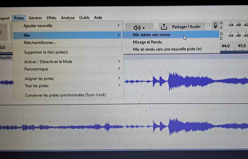 Mix stéréo vers mono