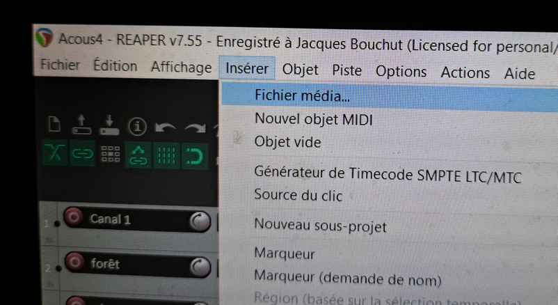 Insérer un fichier média