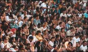 Foule à Bali, Indonésie