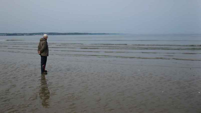 Sur la plage de Tréguer à marée basse